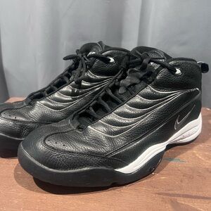 Nike Black Leather High-Top Sneakers with White Midsole